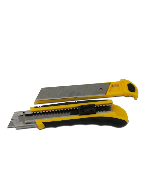 Cutter 25mm guide lame inox blocage automatique bi-mat. Tajima - Matériel  de Pro